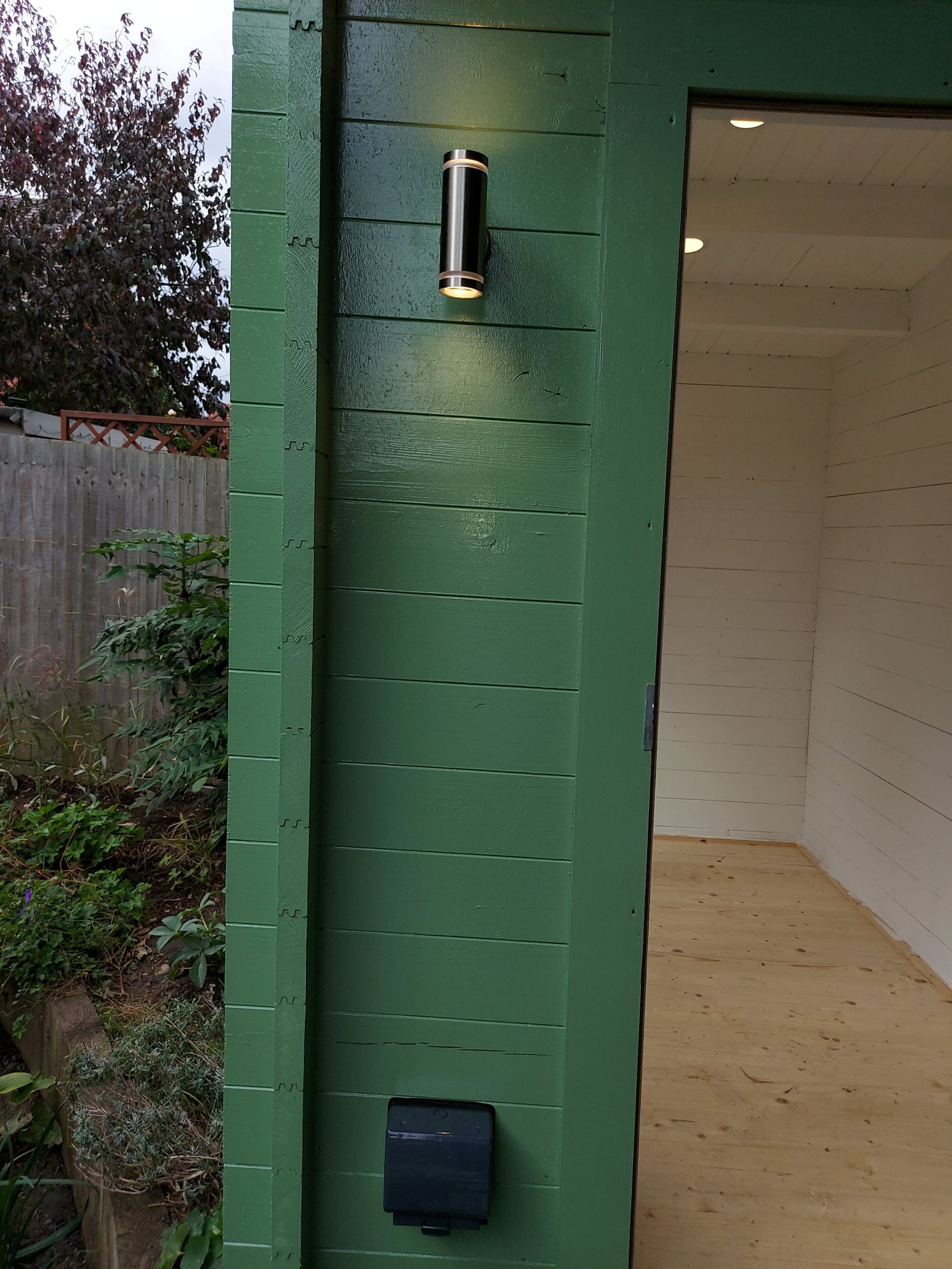Garden-office-lights-electrical-installation